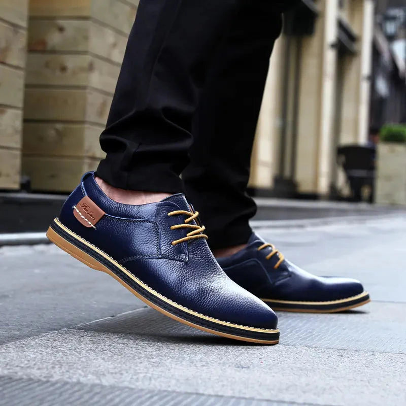 Men's Casual Leather Shoes - Genuine Cowhide Business Wear Valberrys