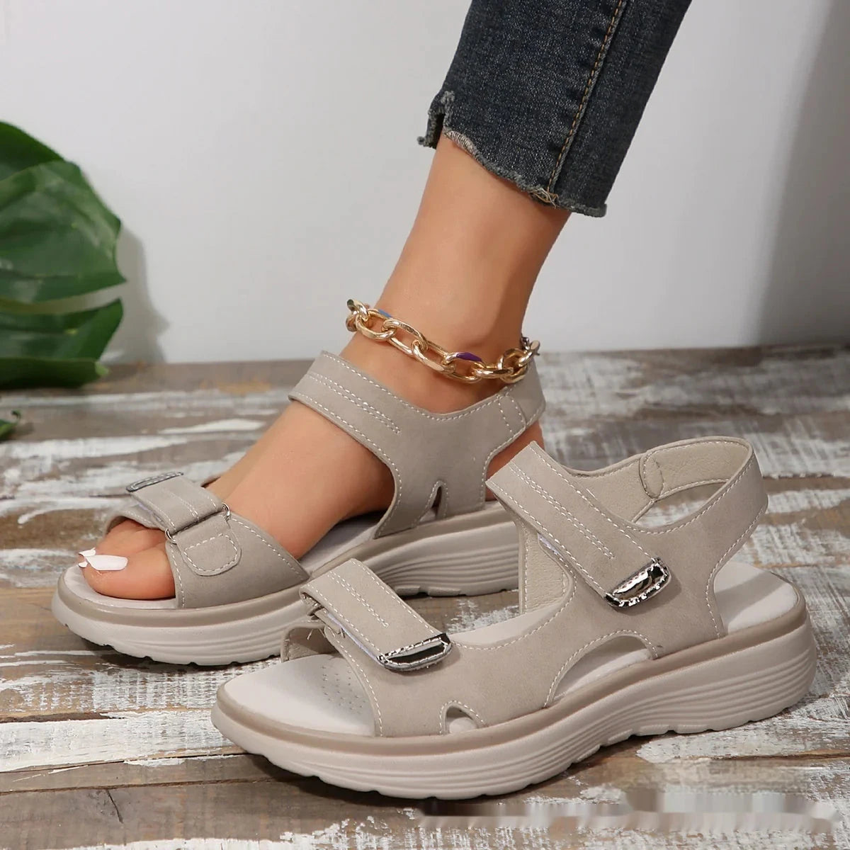 Thick Bottom Velcro Sandals Valberrys