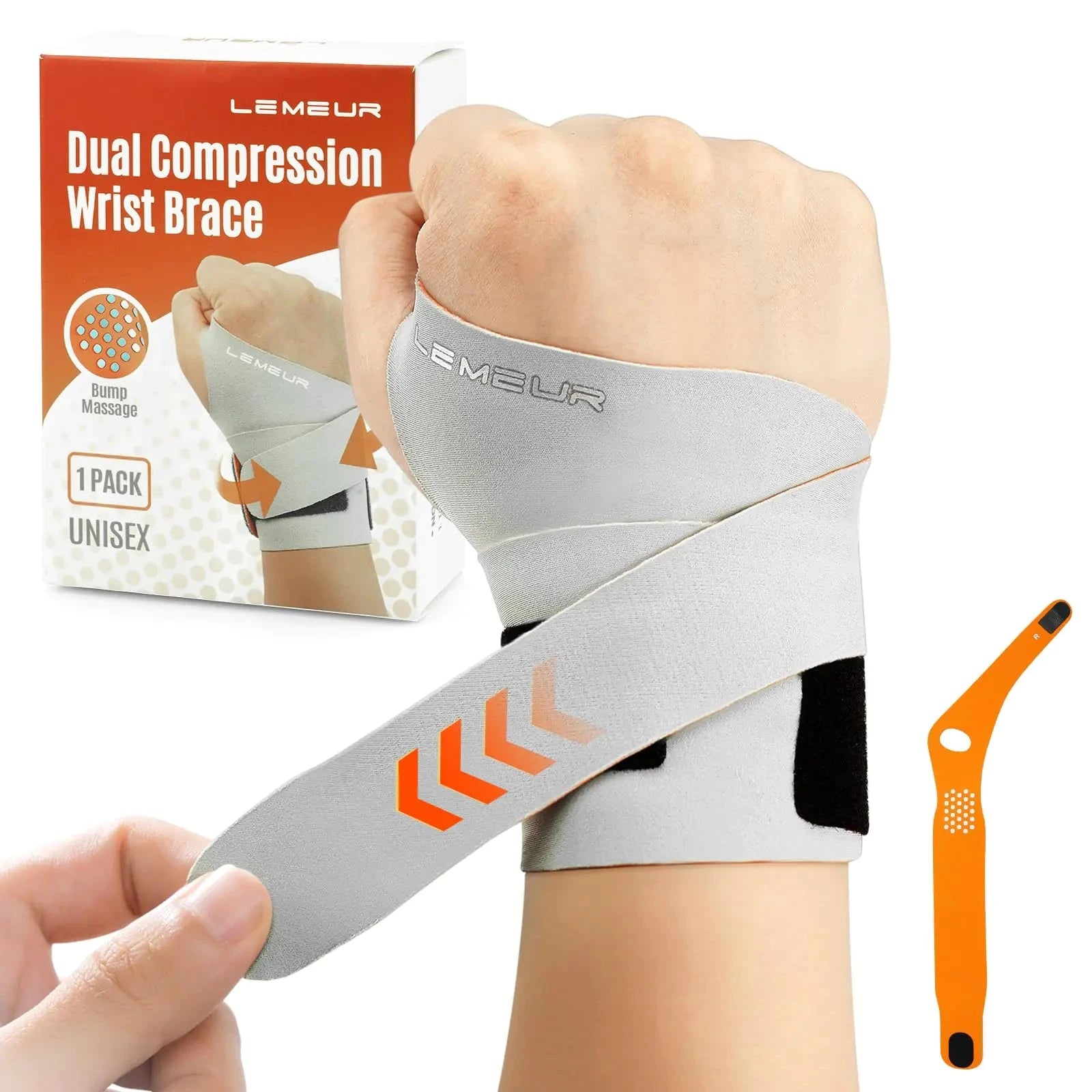 LEMEUR Carpal Tunnel Wrist Brace Ulnar Wrist Brace Ultra-Thin Elastic Hand Brace for TFCC Tear Adjustable Wrist Wrap Helps Relieve Tendinitis Arthritis Carpal Tunnel Pain(Right Hand) Valberrys