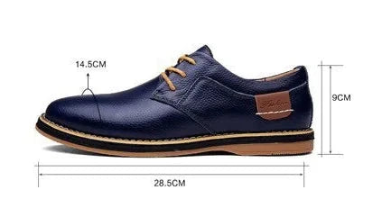 Men's Casual Leather Shoes - Genuine Cowhide Business Wear Valberrys