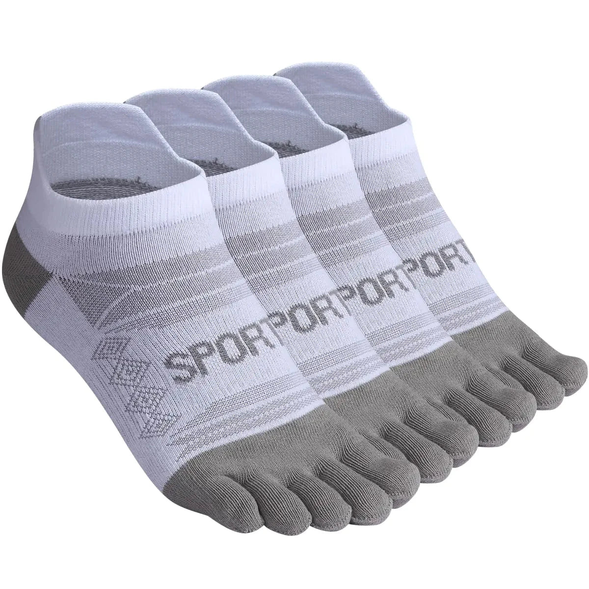Meaiguo Mens Toe SocksCotton Five Finger Socks Ankle Running Socks With Toes For Athletic 4 Pairs Valberrys