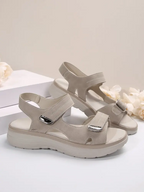 Valberrys VB Cloudea – Sandales Velcro à Semelle Épaisse – Femme - Gris clair