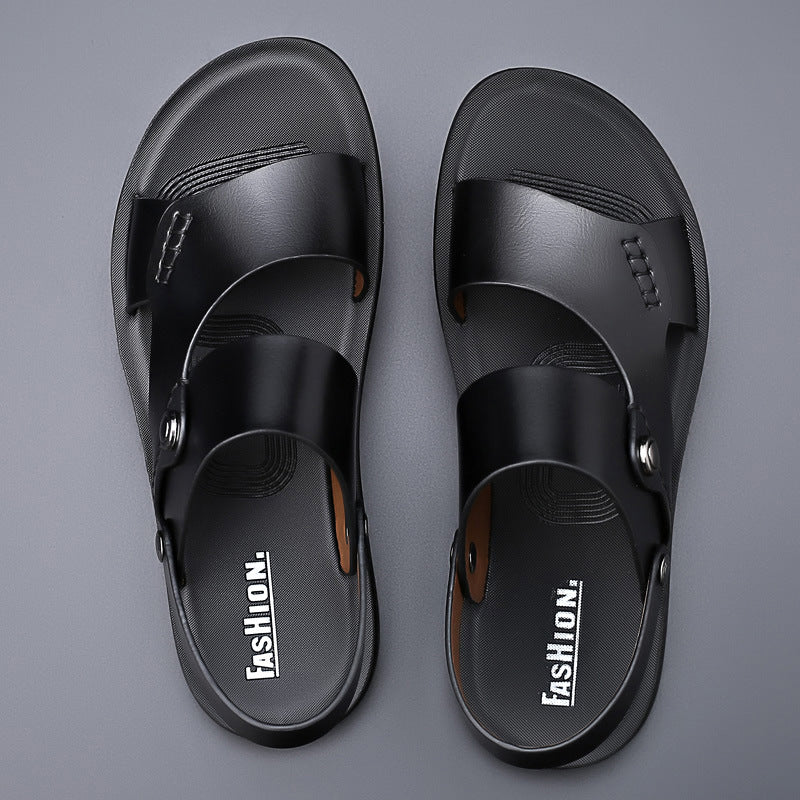 Valberrys VB Riviera – Sandales Cuir Véritable Casual – Homme - Noir