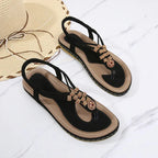 Bohemian Wooden Bead Woven Plus Size Flat Shoes Valberrys