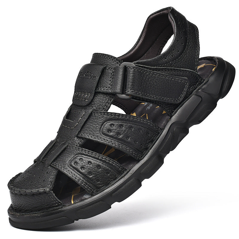 VB Corsica – Sandales Cuir Véritable Style Européen – Homme / Valberrys - Noir