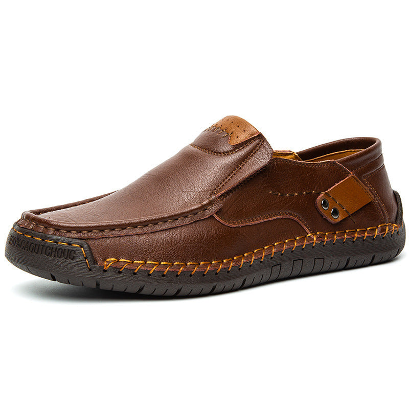 VB Riverside Casual – Cuir Premium Grainé - Maron foncé