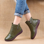 Winter Plush Leather Shoes for Older Women, Vintage Style Valberrys