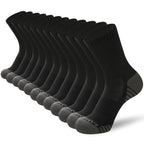 BAMBOO COOL Womens Crew Socks Athletic Running Sports Socks Cushioned Moisture Wicking Breathable Comfort Arch Support 6 Pack Black Valberrys