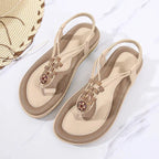 Bohemian Wooden Bead Woven Plus Size Flat Shoes Valberrys