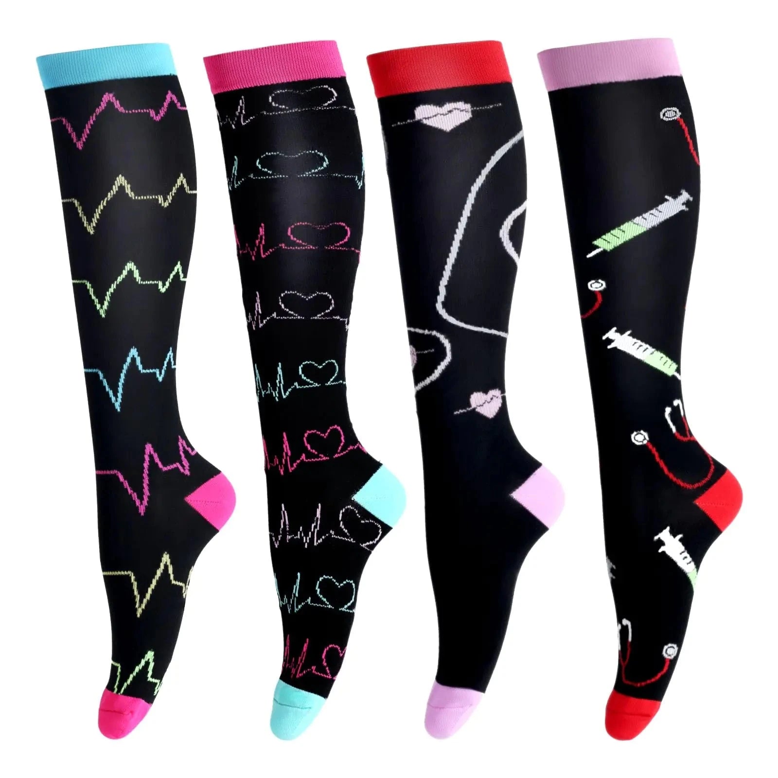 LEOSTEP Compression Socks for Women & Men Circulation Long Stockings Support for Nurses Pregnant Hiking Riding Running Valberrys