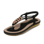 Bohemian Wooden Bead Woven Plus Size Flat Shoes Valberrys