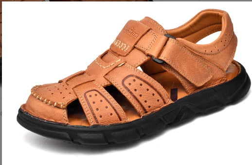 VB Corsica – Sandales Cuir Véritable Style Européen – Homme / Valberrys - Marron clair