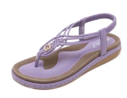 Metal Braided Flat Sandals for Women Valberrys