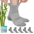 Revosoxs Diabetic Socks for Men Women5 Pairs Bamboo Non-Binding Diabetic Ankle Socks for Women(Grey-Medium) Valberrys