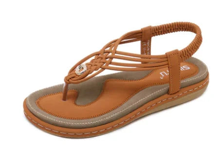 Metal Braided Flat Sandals for Women Valberrys